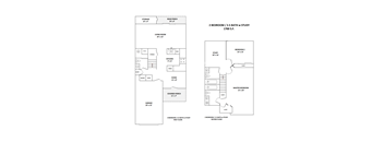 2 Bedrooms, 2.5 Bathrooms w/Study