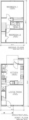 Arlington Terrace, 2 bedroom floor plan