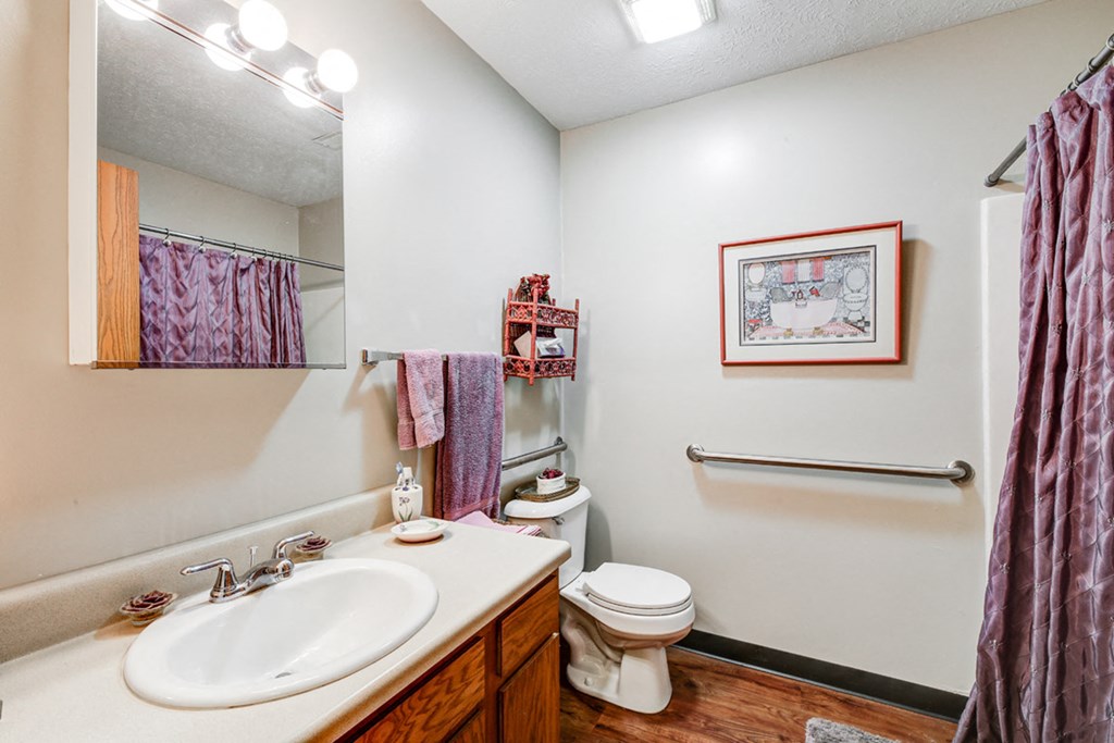 a bathroom with a sink toilet and a shower