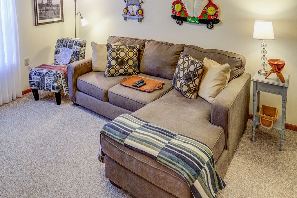 a living room with a couch