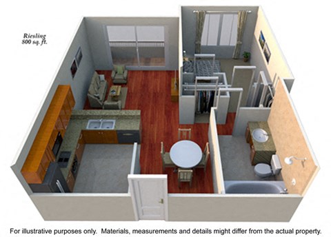 Riesling-3d Floor Plan at The Reserve at Warner Center, California