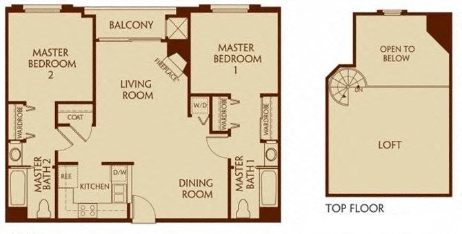 2.2 C loft 2 Bed 2 Bath