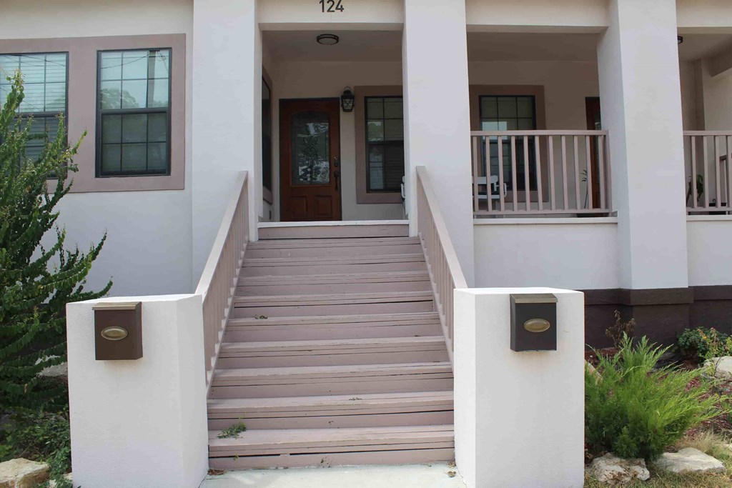 stairs to the front door of a house