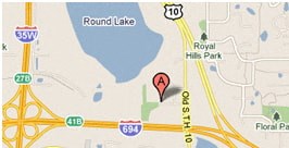 a screenshot of a map of a road with a traffic sign