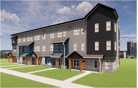 a rendering of the exterior of a new apartment building