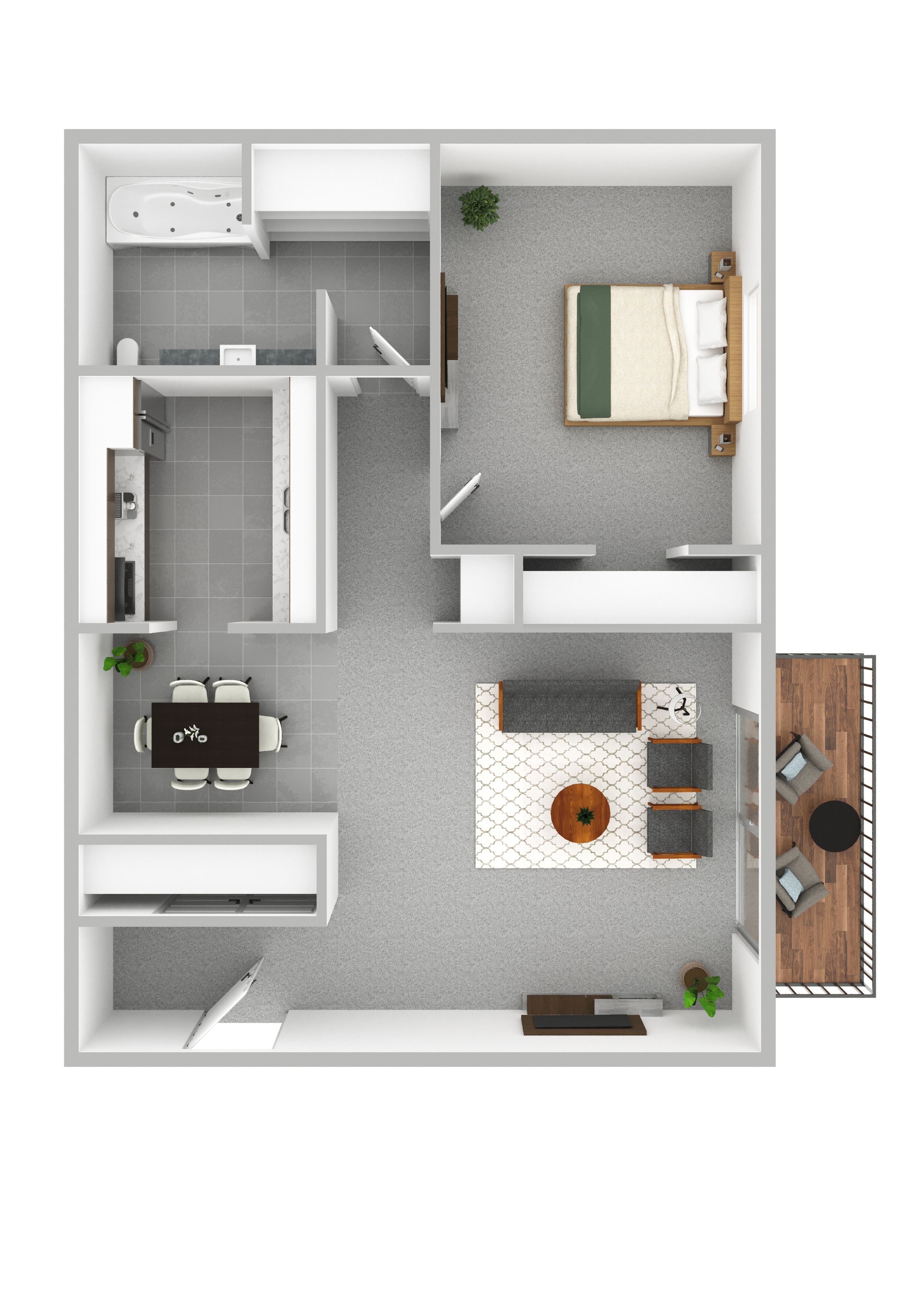 1 Bedroom/ 1 Bathroom
