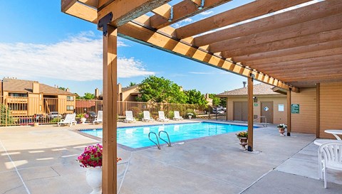 the swimming pool at our apartments