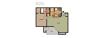 1 Bedroom, 1 Bathroom