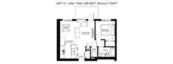 Unit 1C - 1 Bedroom, 1 Bathroom