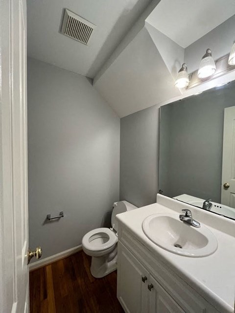 a bathroom with a toilet and a sink and a mirror