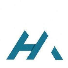 the logo of a company with the letter h in blue