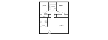 2 Bedrooms, 1 Bathroom