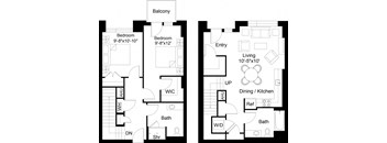 2 Bed/2 Bath Den-B3D