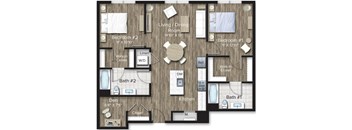2 Bed/2 Bath Den-BD1