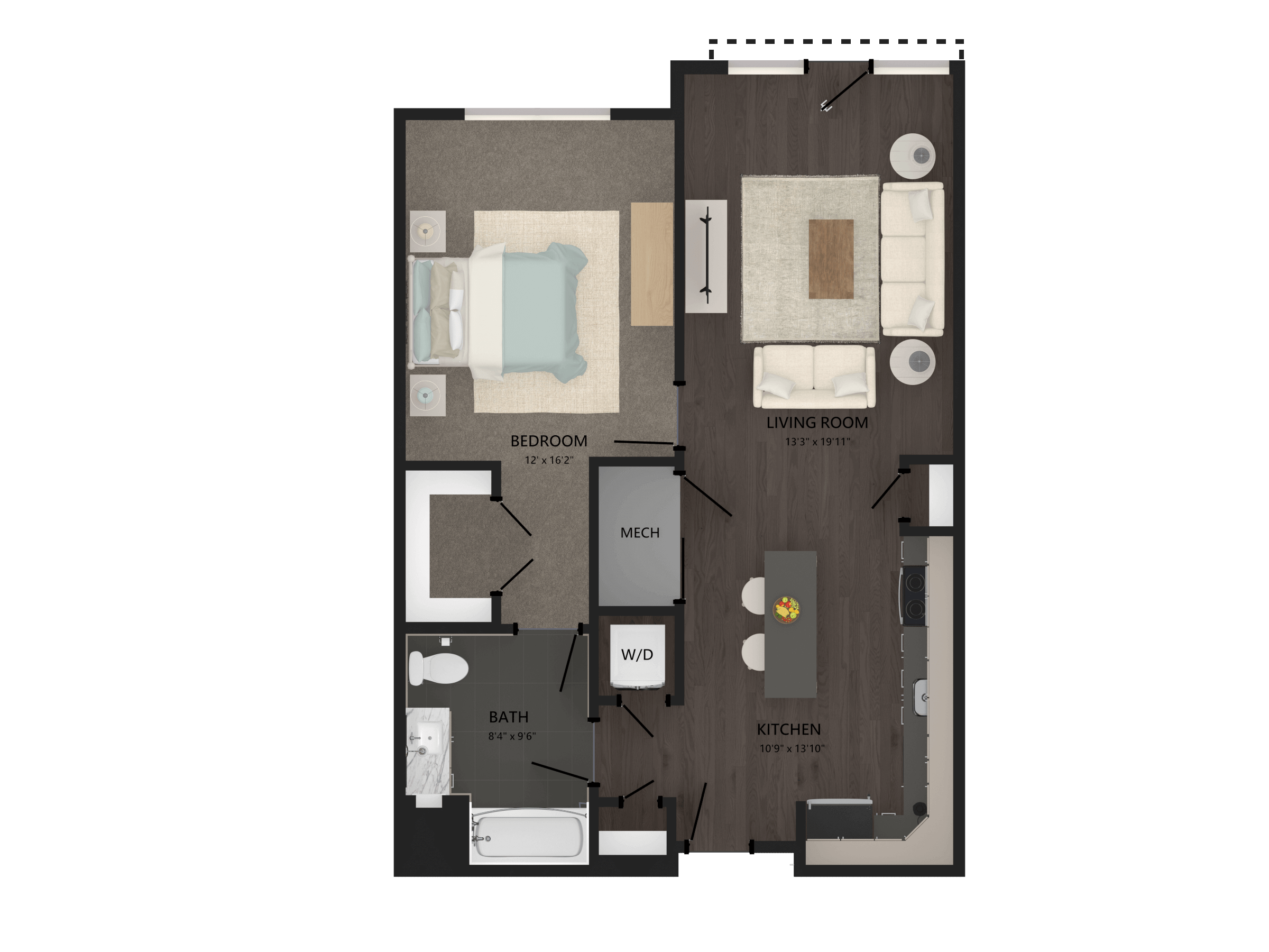 1 Bed/1 Bath-A20