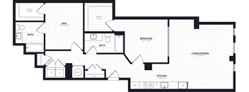 1 Bed/2 Bath JR Den-ABJD05