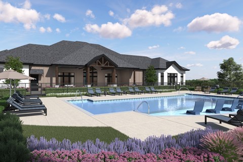 A large house with a pool in the backyard.