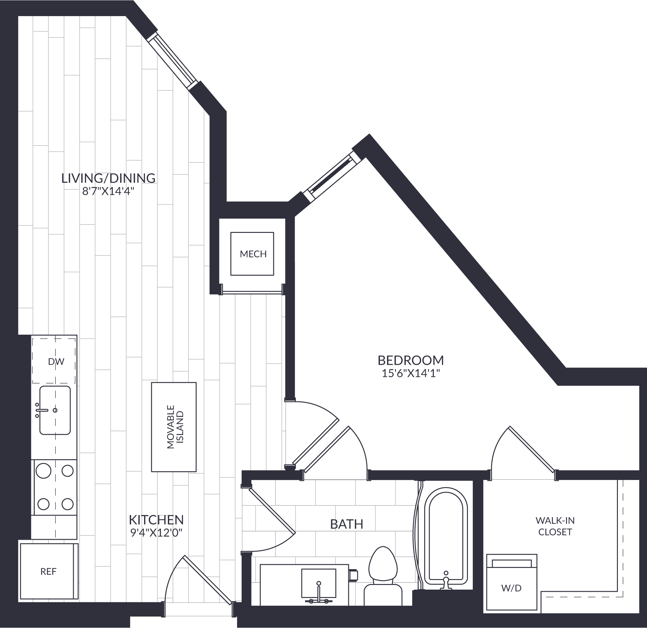 1 Bed/1 Bath-A1-3-0