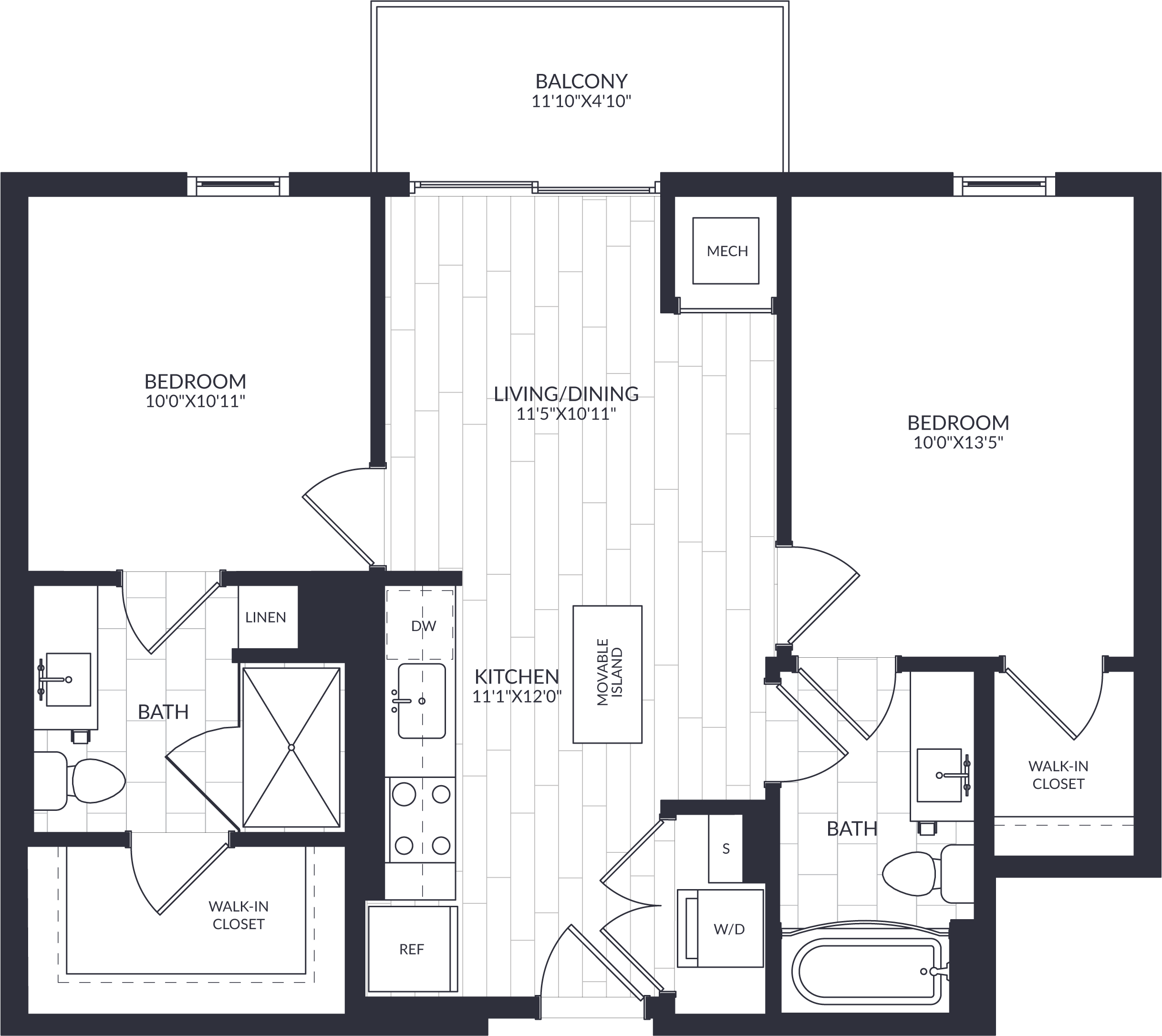 2 Bed/2 Bath-B2-0A