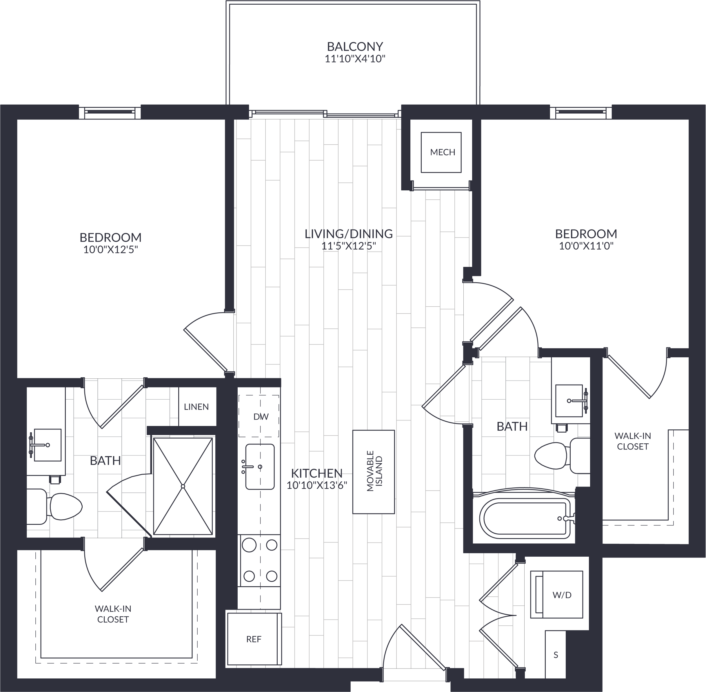 2 Bed/2 Bath-B2-0B