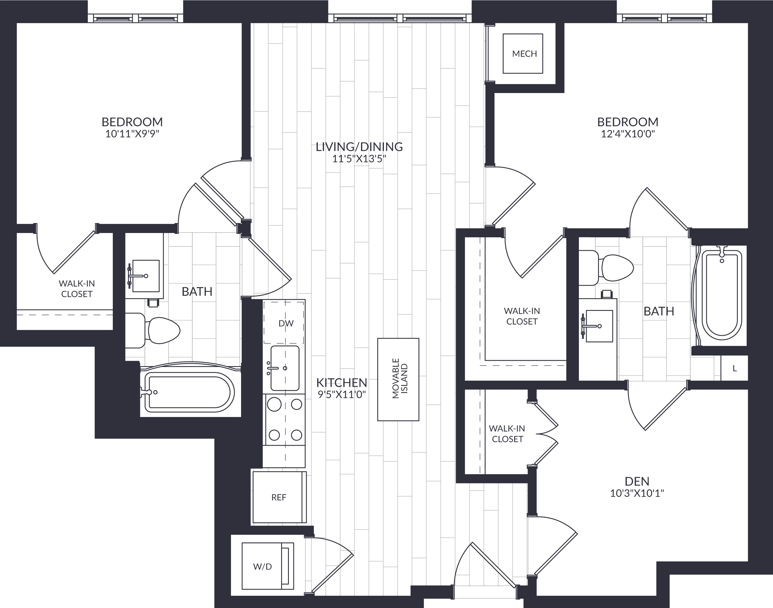 2 Bed/2 Bath Den-B3-0