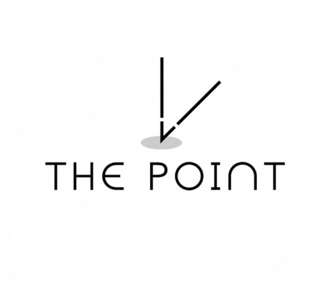 the point logo with a clock