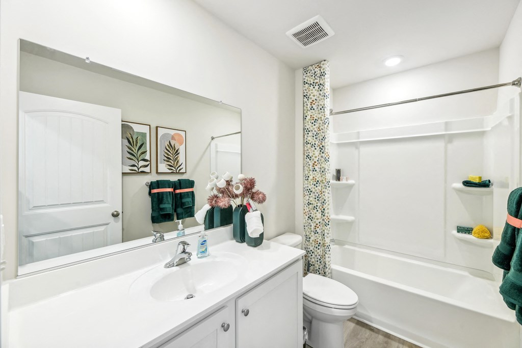 a bathroom with a sink and a toilet and a shower