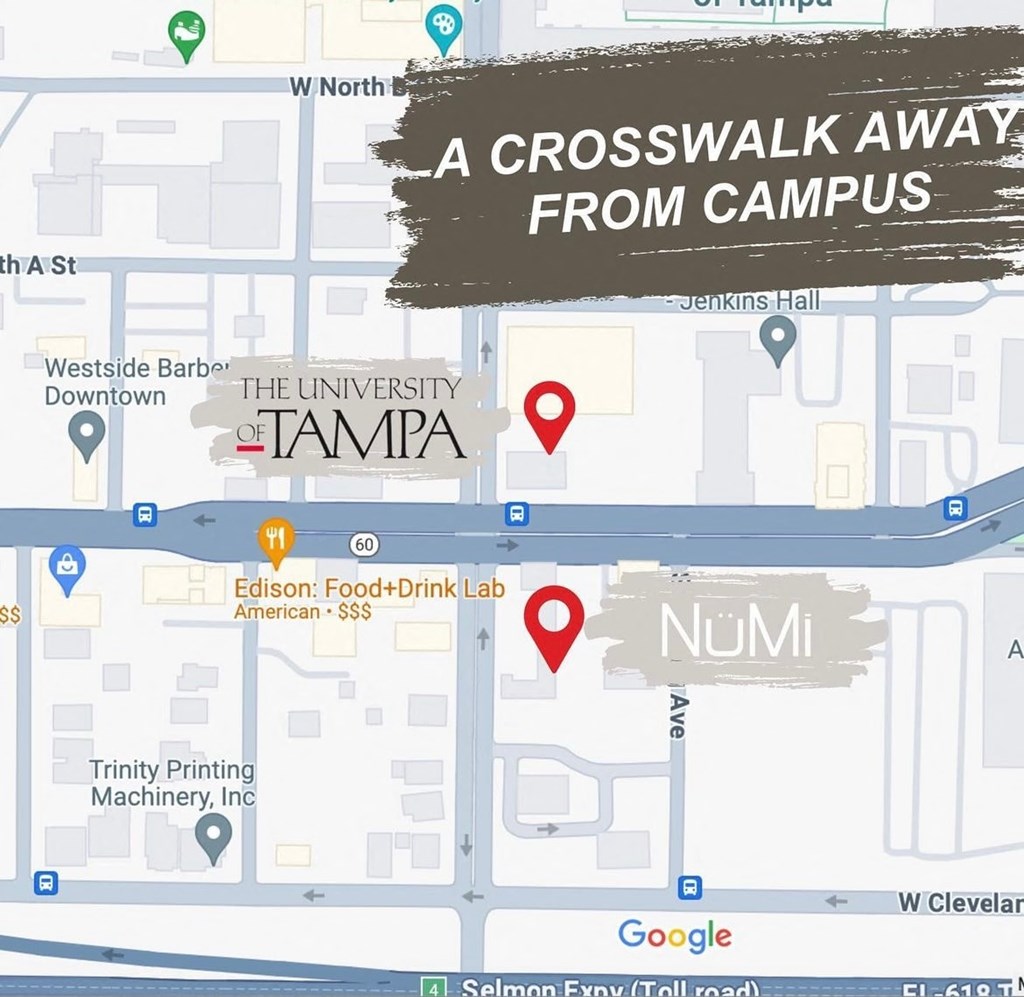 a crosswalk away from campus location map