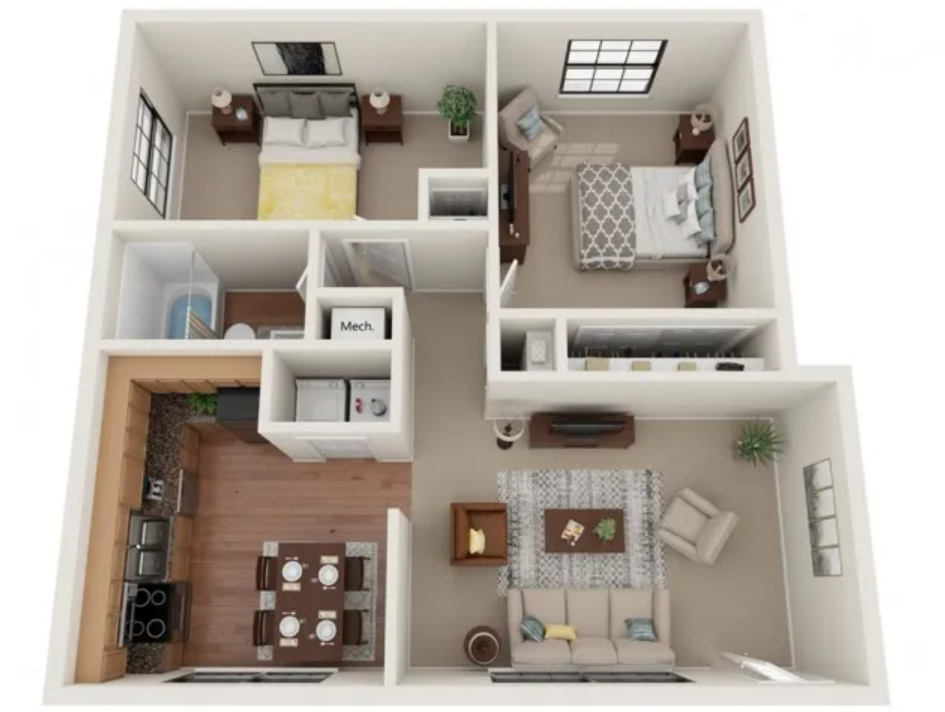C STYLE-2 BEDROOM, FIRST FLOOR