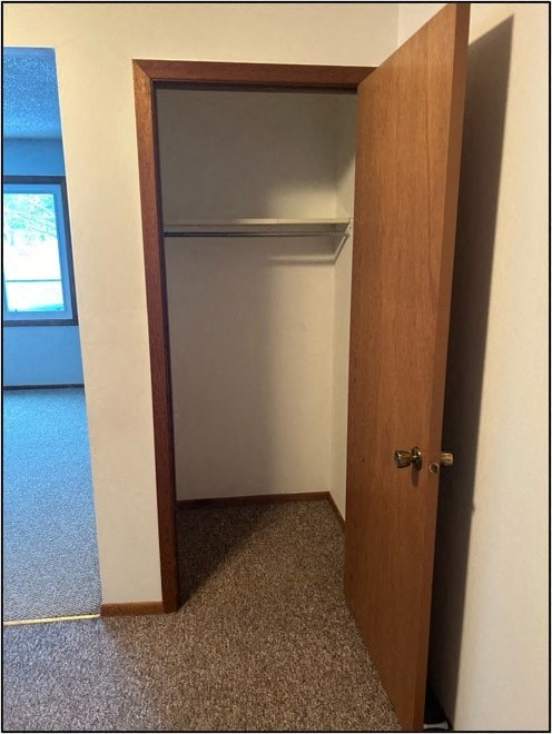 an open door to a closet in a room