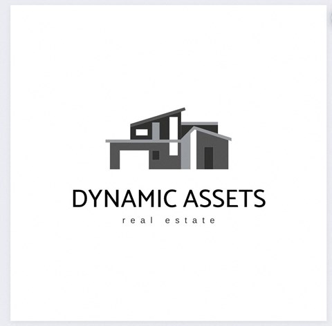 A logo for Dynamic Assets Real Estate features a stylized black house above the company name.