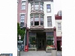 the front of a building on a city street