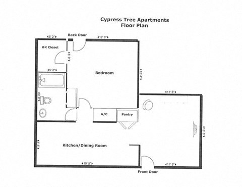 the floor plan of cypress tree apartments