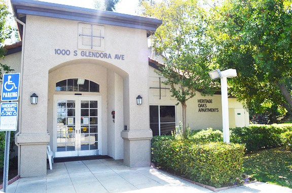a building with a sign in front of it