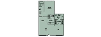 1 Bedroom/ 1.75 Bath