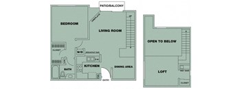 1 Bedroom/ 1 Bath Loft