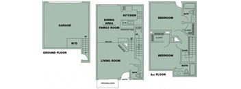 2 Bedroom/ 2.5 Bath Townhome