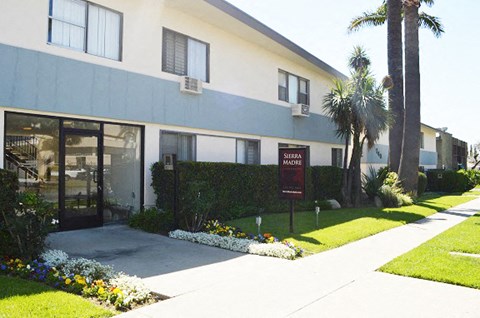 a building with a sign in front of it