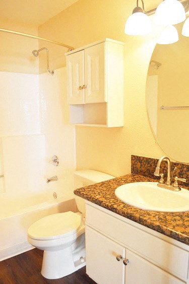 a bathroom with a sink toilet and a mirror