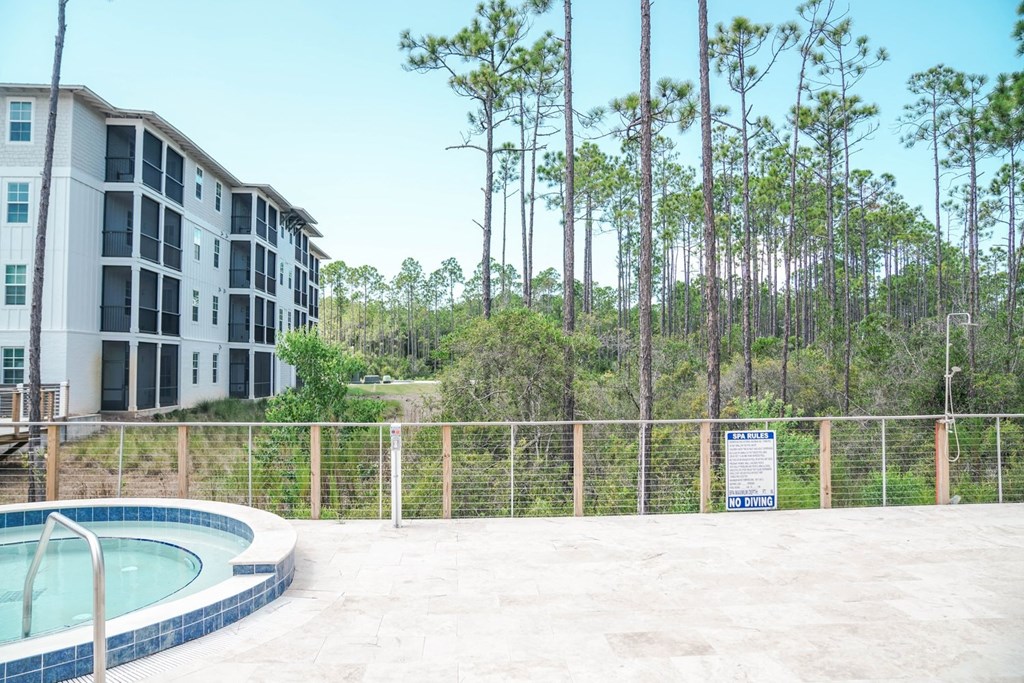 the swimming pool at the preserve at polk apartments