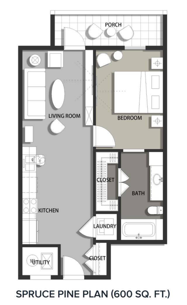 a floor plan of a bedroom apartment