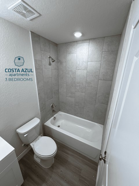 a small bathroom with a toilet and a bath tub