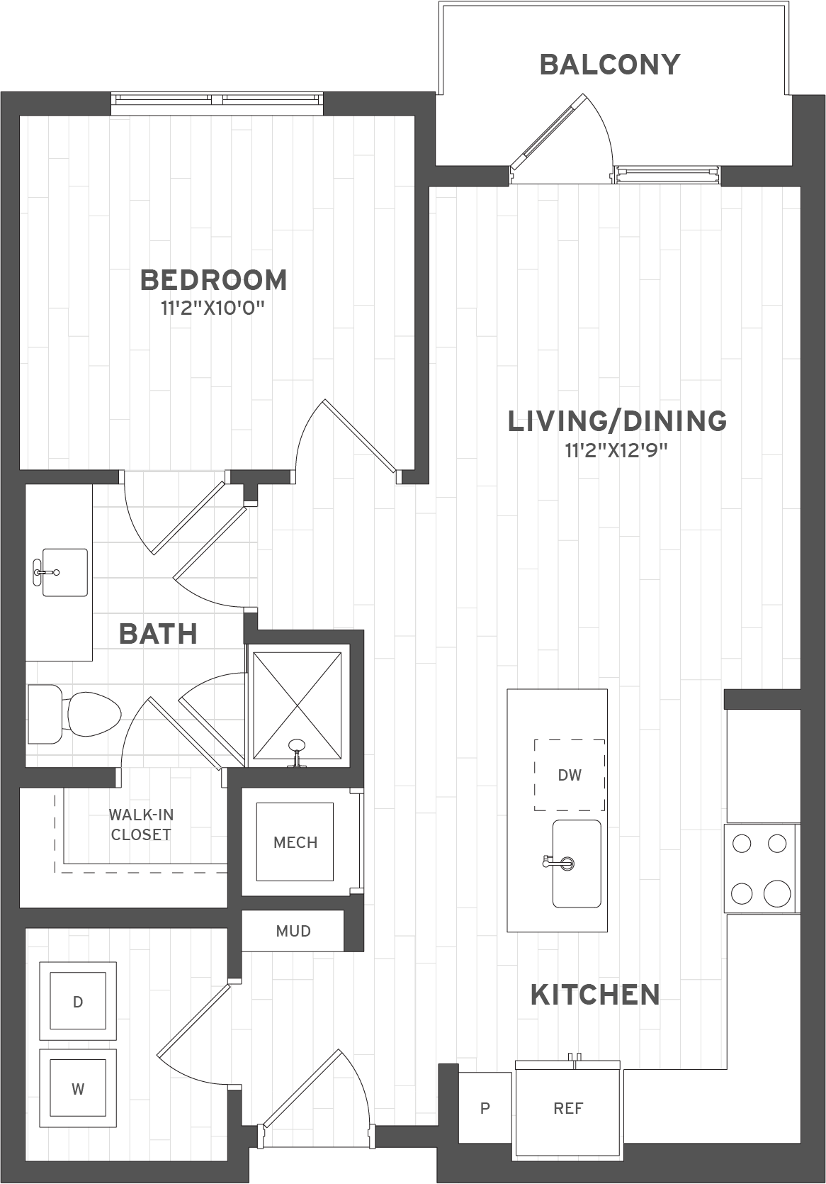 1 Bed/1 Bath-A2.1