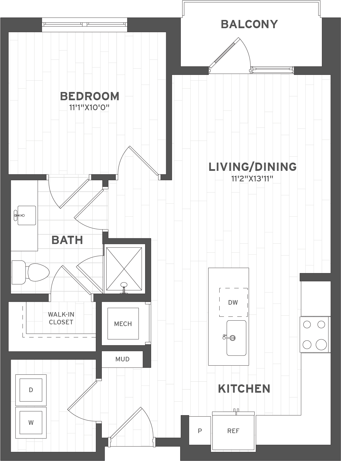 1 Bed/1 Bath-A2.2