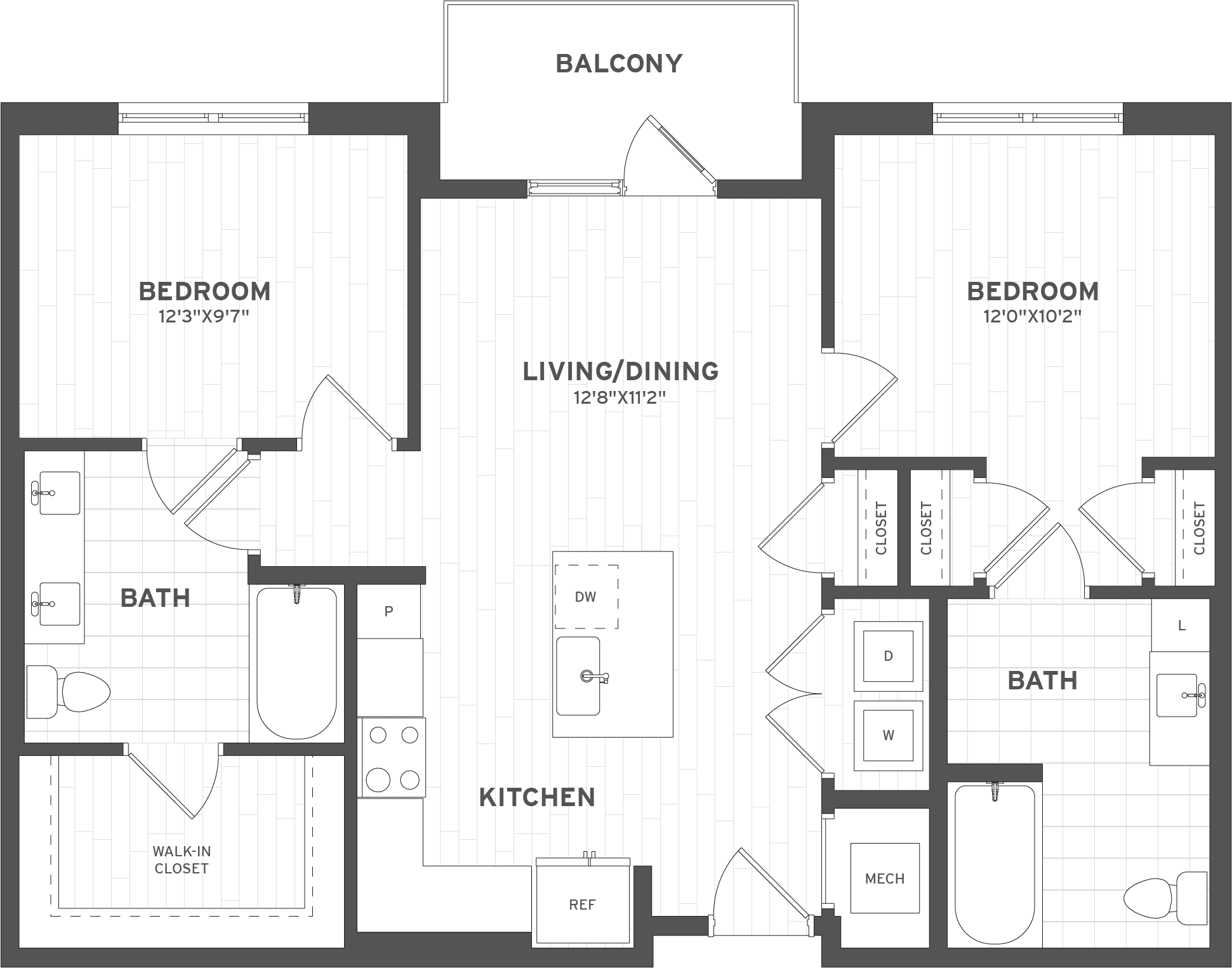 2 Bed/2 Bath ADA-B1A