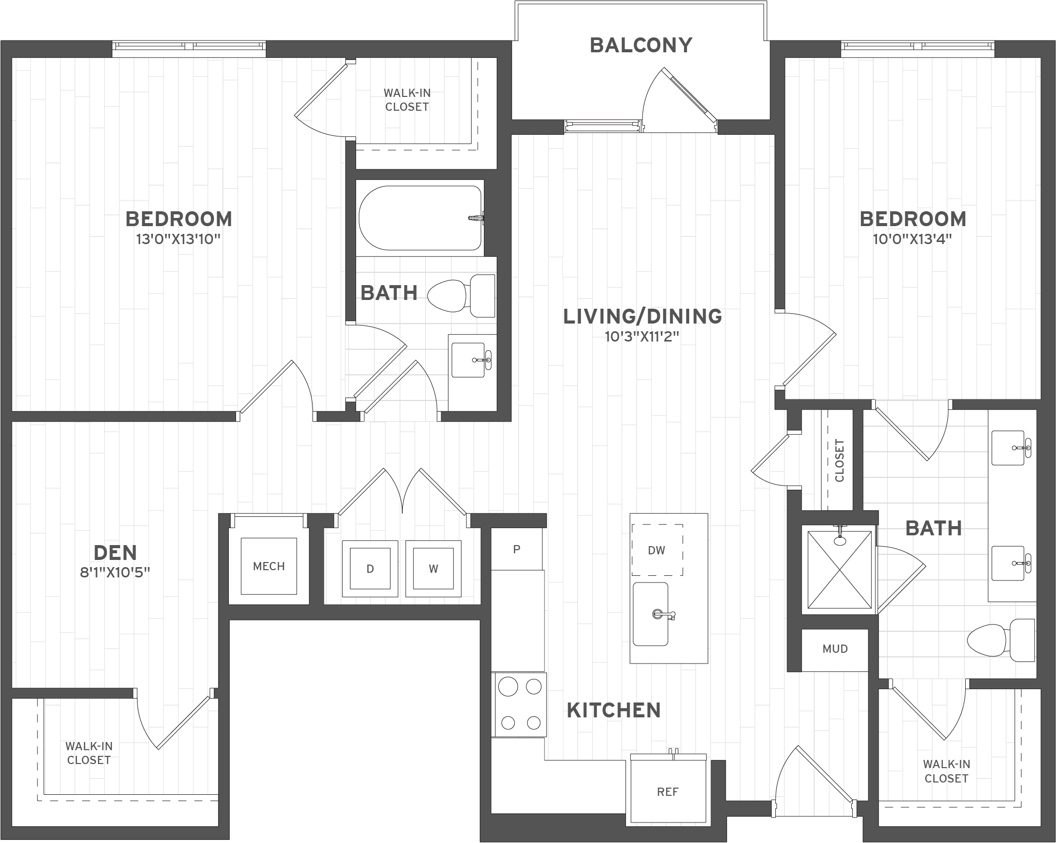 2 Bed/2 Bath Den -B12