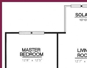 Alexander Floorplan Alexander Floorplan, two bedroom, two bath with Solarium, 1088 square feet
