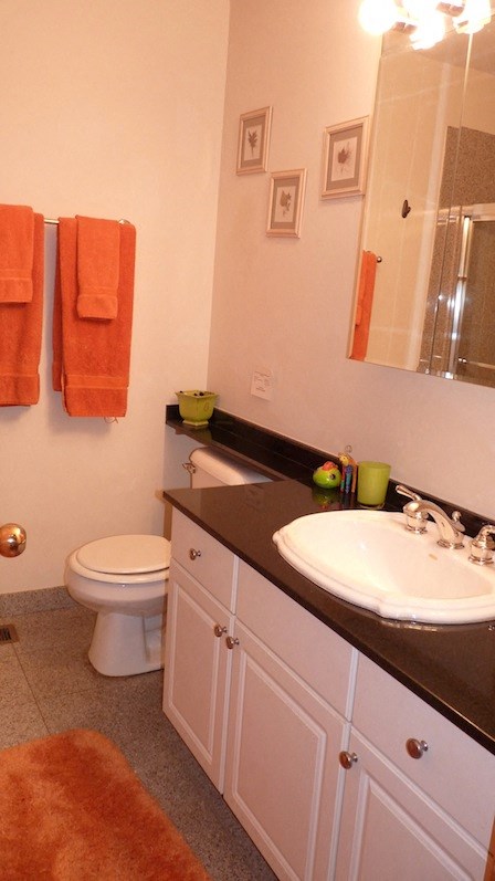 a bathroom with a sink and a toilet