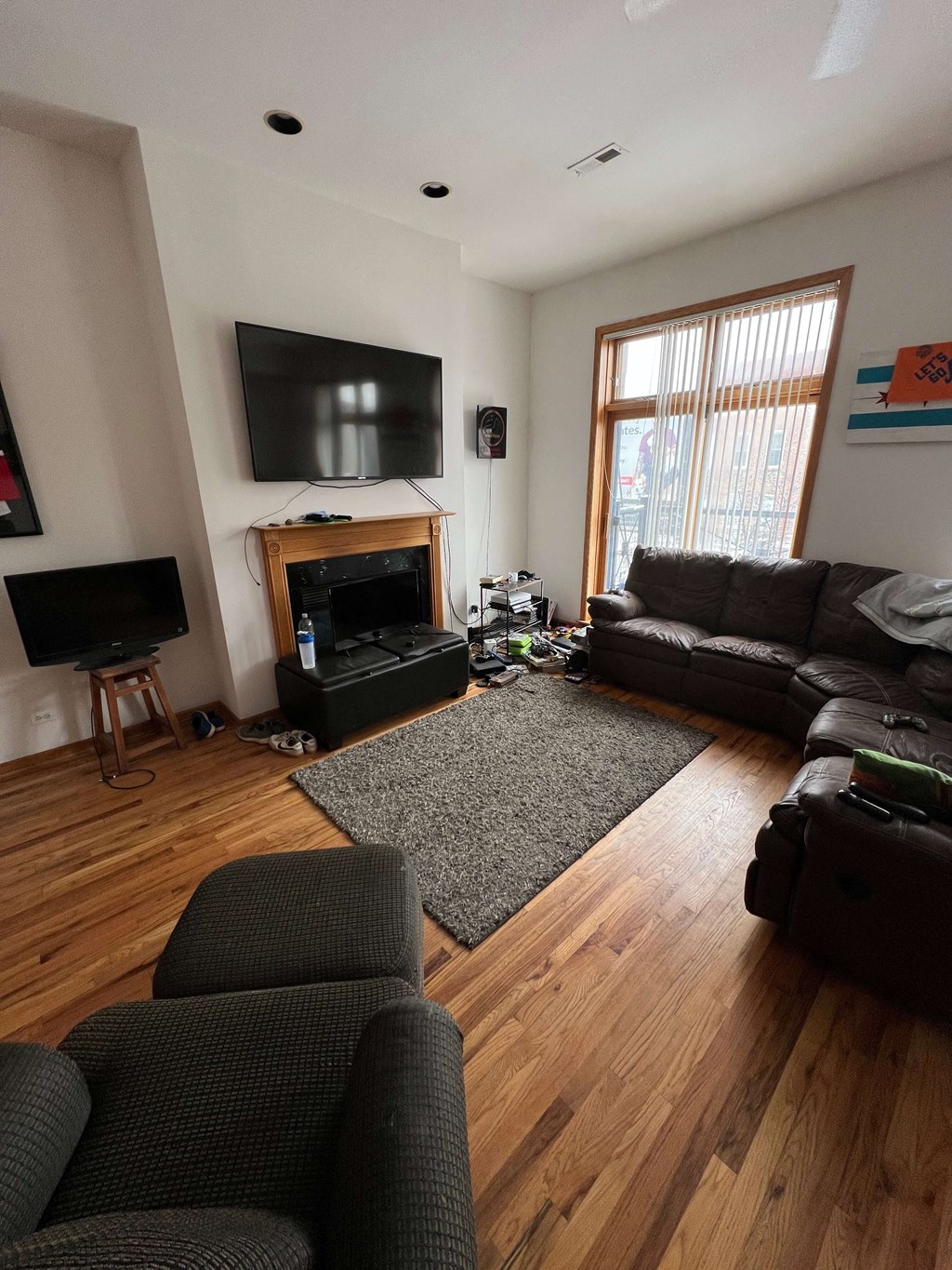 the living room is clean and ready for us to use