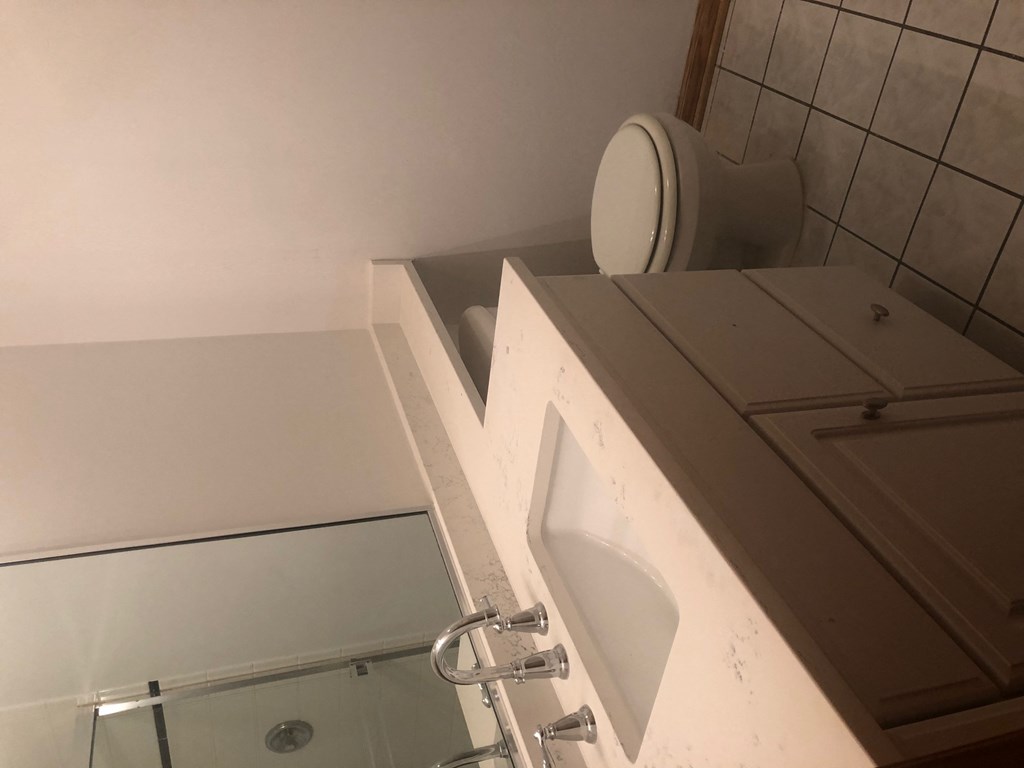 a bathroom with a sink and a toilet in it